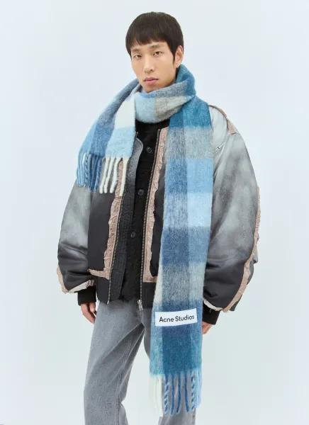 Mohair Checked Scarf