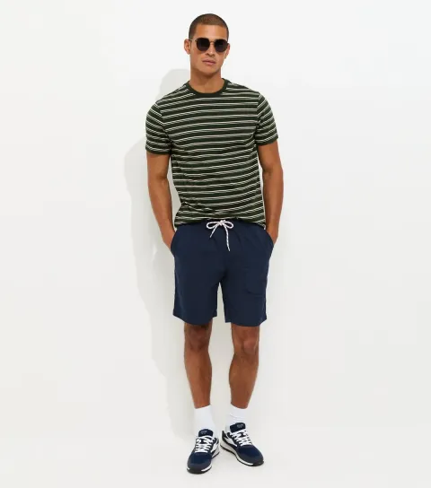 Jack & Jones Men's Navy Relaxed Fit Cotton Jogger Shorts