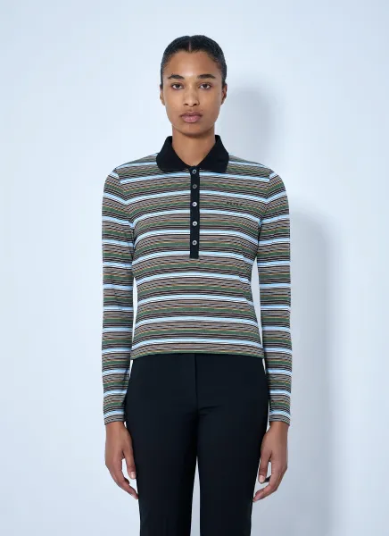 Striped Long Sleeve Polo Shirt