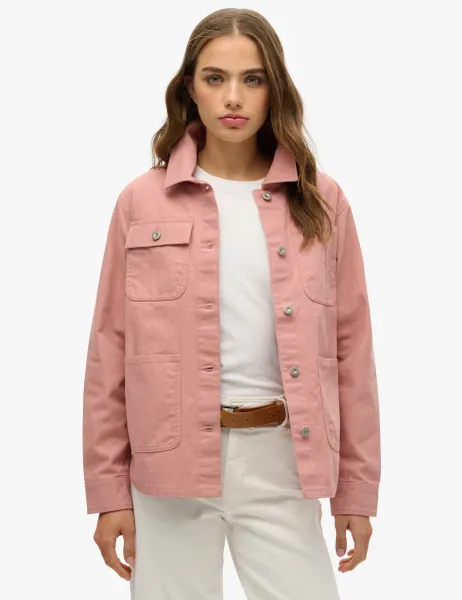Superdry & Co Pure Cotton Denim Relaxed Utility Jacket Pink