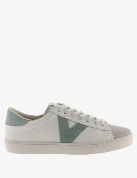 Victoria Leather Lace Up Side Detail Trainers