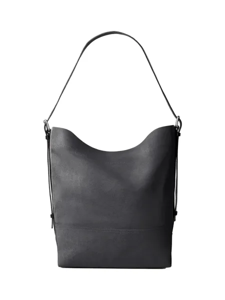 Belted Tote Bag Ash Black