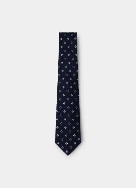 Geometric Flower Silk Tie
