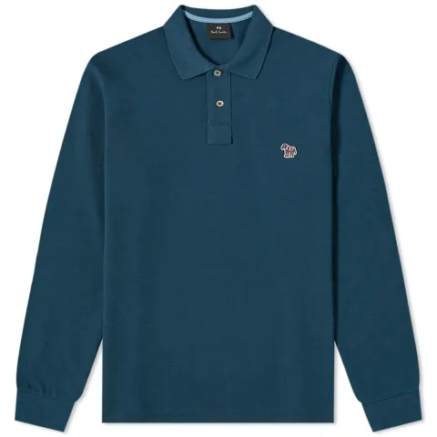 Long Sleeve Regular Fit Zebra Polo