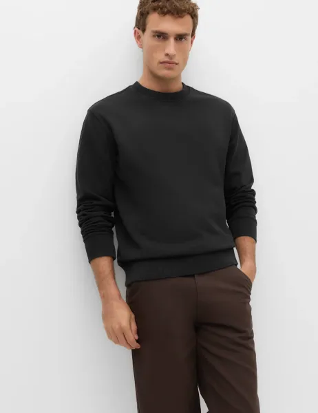Marks & Spencer Pure Cotton Garment Dye Sweatshirt Black