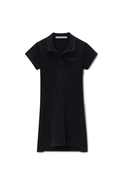 crystal embellished polo dress