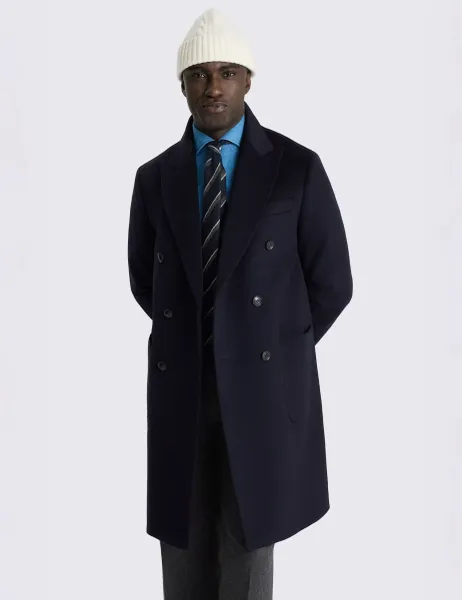 Moss Double Breasted Wool Blend Coat