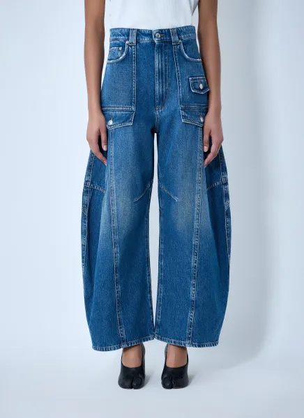 Wide-Leg Denim Trousers