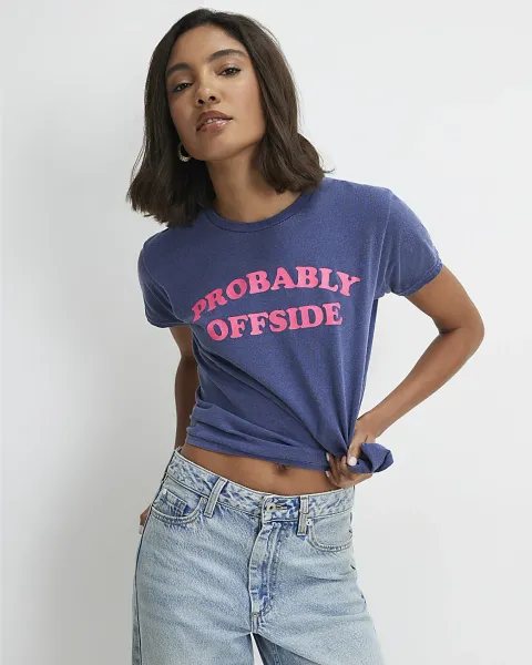 River Island Cotton Offside Football T-Shirt
