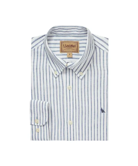 Schöffel Country Walsingham Linen Shirt - Blue Stripe