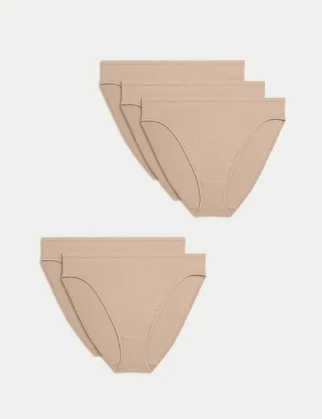 Marks & Spencer 5pk Cotton Modal High Waisted High Leg Knickers Rose Quartz