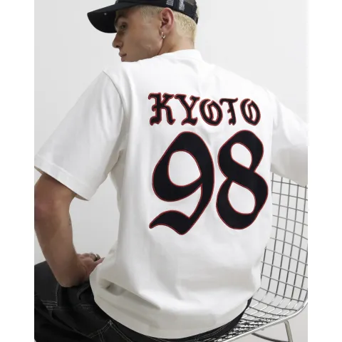 River Island Regular Fit Kyoto Velvet Patch T-Shirt
