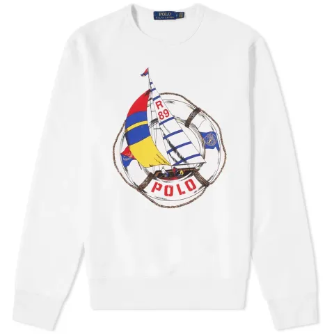 Americas Cup Sailboat Print Crew Sweat