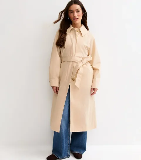 Women's Petite Cream Mac Trench Coat