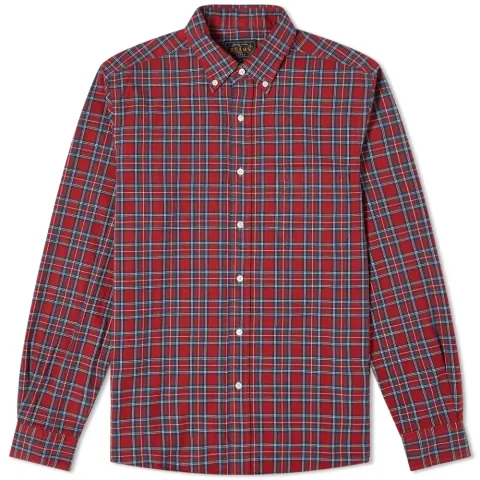 Button Down Indigo Yarn Tartan Shirt