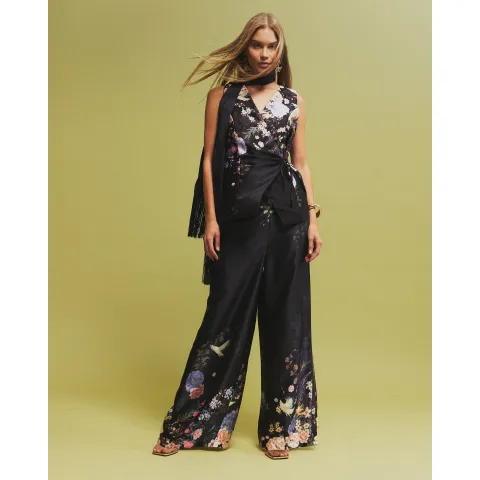 River Island Floral Wide Leg Trousers
