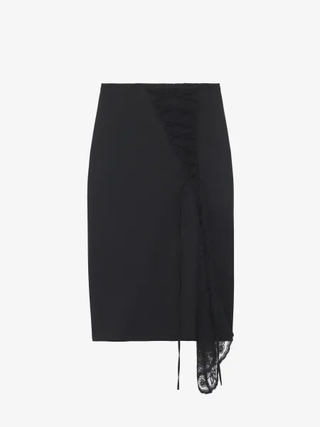 Corset Lacing Panel Pencil Skirt