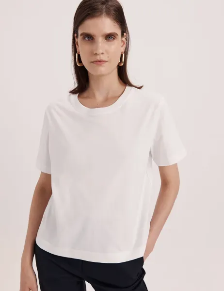 Pure Cotton Crew Neck T-Shirt White