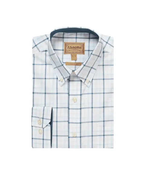 Schöffel Country Holkham Classic Shirt - Deep Ocean Blue/Coral Peach