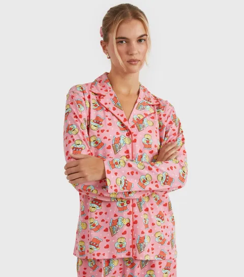 Women's Pink Simpsons Ralph Shirt and Trousers Pyjama Set