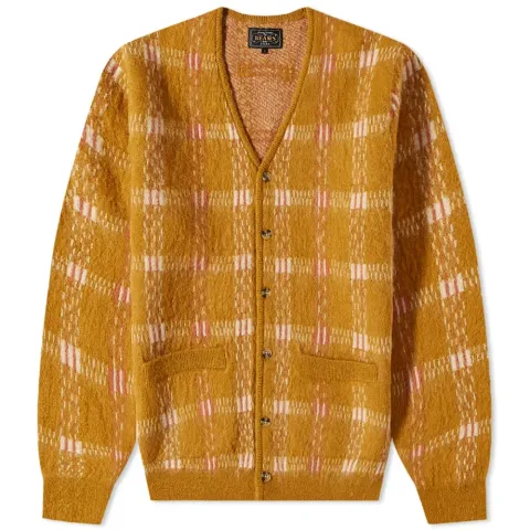 Check Jacquard Mohair Cardigan
