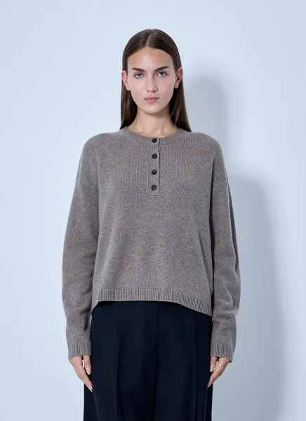 Max Mara Button Placket Knit Sweater