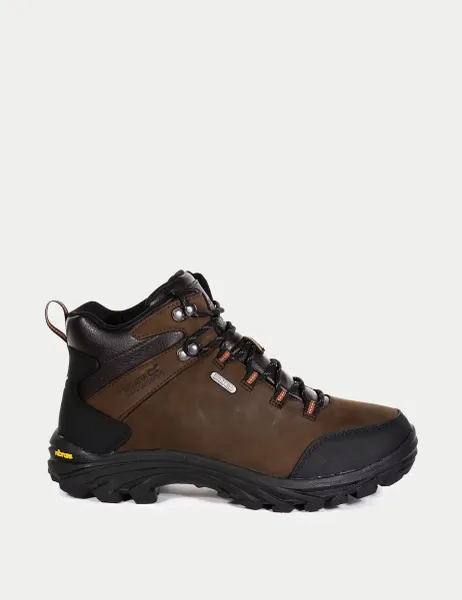 Regatta Burrell Leather Waterproof Walking Boots Brown