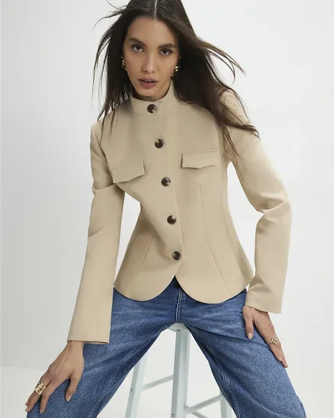 Pocket Detail Structured Jacket