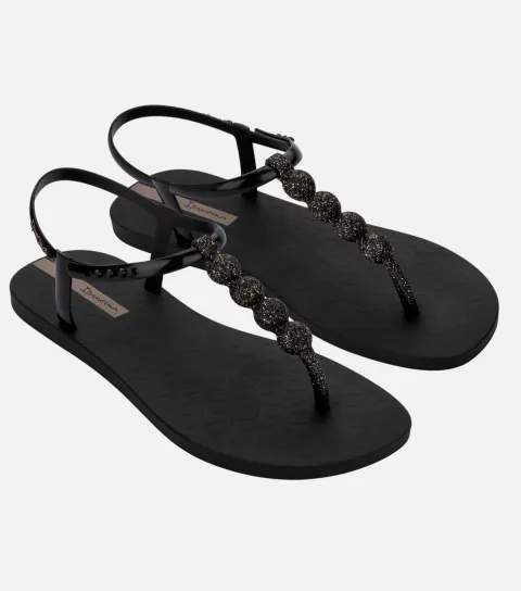 Women's Black Easy On Glow Spheres Sandals