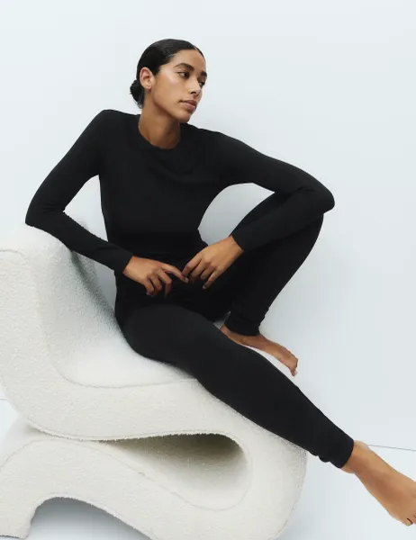 Marks & Spencer Heatgen Medium Thermal Brushed Leggings Black