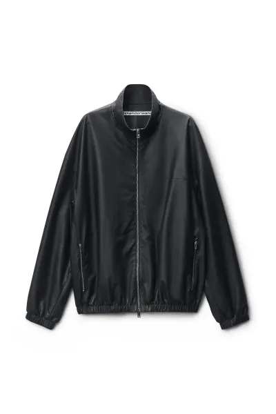 Unisex Track Jacket in Bonded Leather