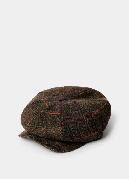 Hackett Wool Windowpane Bakerboy Cap