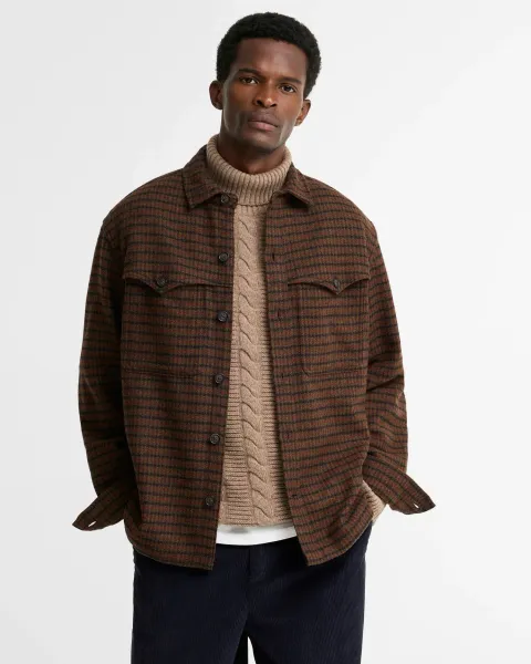 Hatfield Oversized Houndstooth Overshirt
