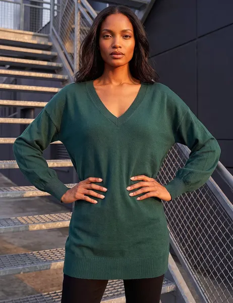 Roman V-Neck Jumper Dark Green