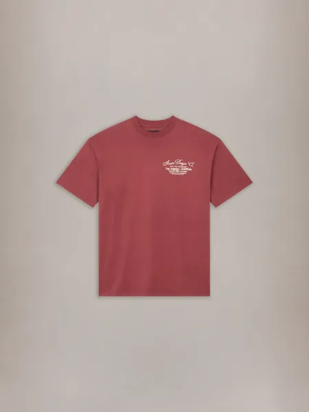 DREAMERS CHAIN STITCH OVERSIZED TEE - Brick