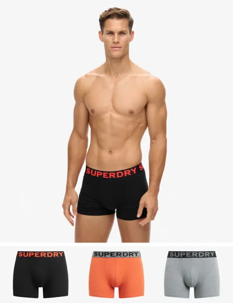 Superdry & Co 3 Pack Pure Cotton Logo Waistband Boxers Multi
