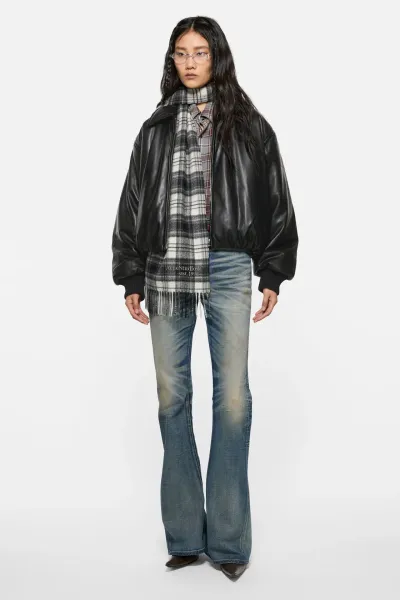 Faux leather bomber jacket