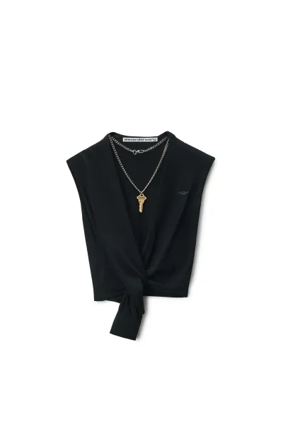 Black Merino Wool Nameplate Top