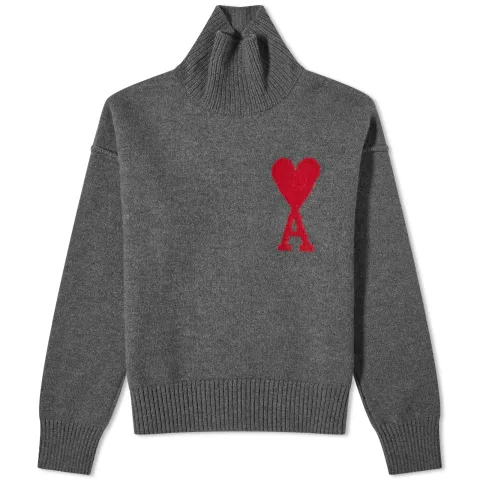 Large A Heart Roll Neck Jumper