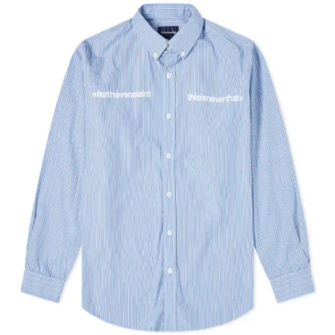 Mi Logo Stripe Button Down Shirt