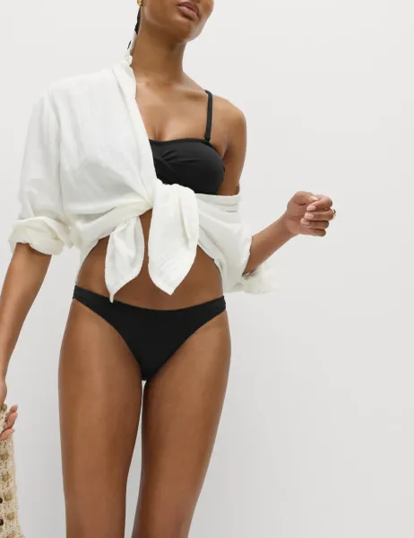 Marks & Spencer High Leg Bikini Bottoms Black