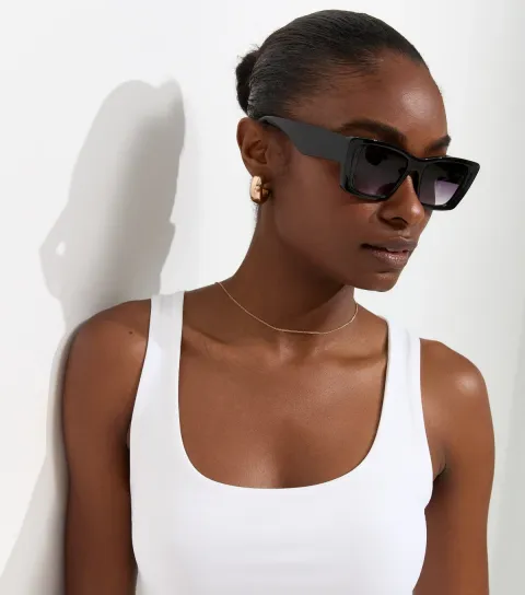 Women's White Scoop Neck Slinky Jersey Vest Top
