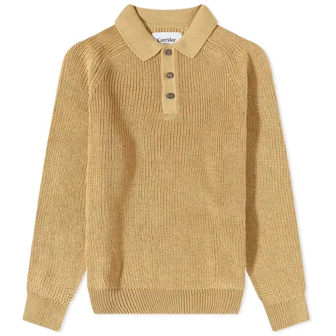 Long Sleeve Slouchy Knit Polo