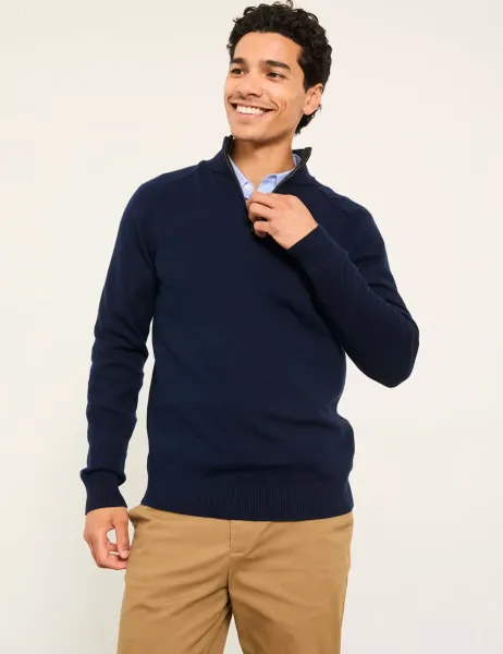FatFace Knitted Half Zip Jumper Navy