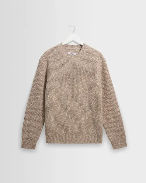 Wilde - Natural Fleck Rib Wool Crewneck