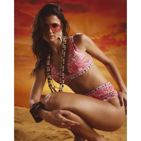 River Island Floral Pearl Padded Bikini Top