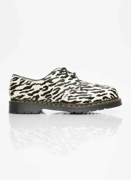 Monochrome Tiger Camo Lace-Up Shoes