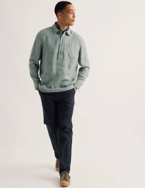 Seasalt Cornwall Pure Linen Textured Shirt Sage