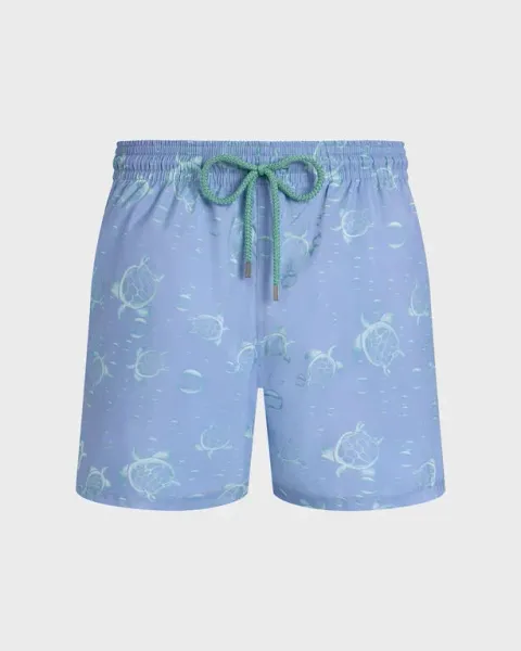 Vilebrequin Men Ultra-light And Packable Swim Shorts Bubbles Turtles 3d