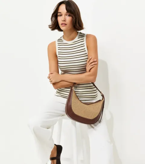 Women's Yellow Striped Cotton Rich Ribbed Tank Top